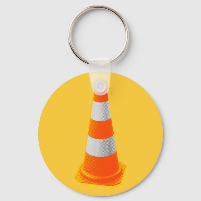 Chaveiro Cone de Tráfego com Listras Cinzas (Frente)
