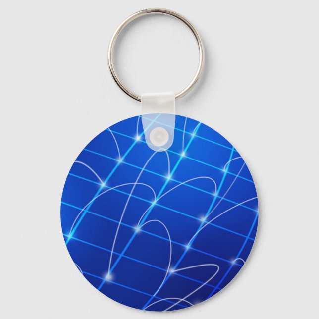 Chaveiro Conexões de rede azul e branca (Frente)