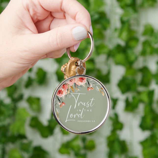 Chaveiro Confiança Cristã Personalizada no Senhor (Mão)