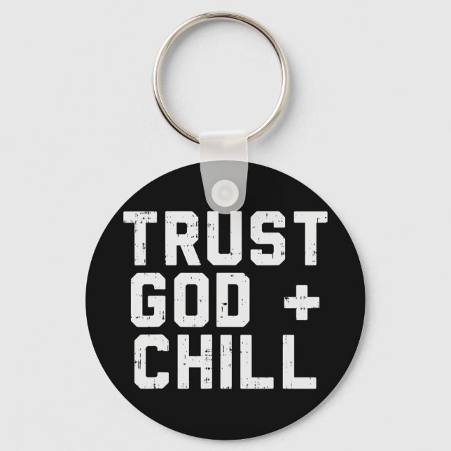 Chaveiro Confie em Deus Enche Jesus Engraçado Fé Cristo Rel (Frente)