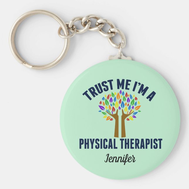 Chaveiro Confie em mim sou um Terapista Físico do PT Monogr (Frente)