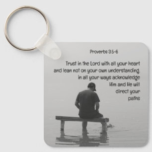 Chaveiro Confie no Senhor, confortando a Bíblia de Upliftin