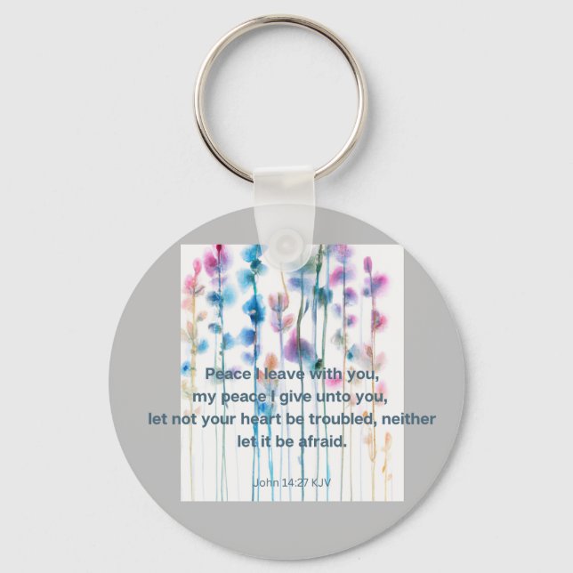 Chaveiro conforto bíblia em aquarelas brilhantes flores (Frente)