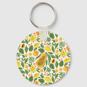 Chaveiro Conjunto de Frutas exóticas: Papaya, Lemon, Mango