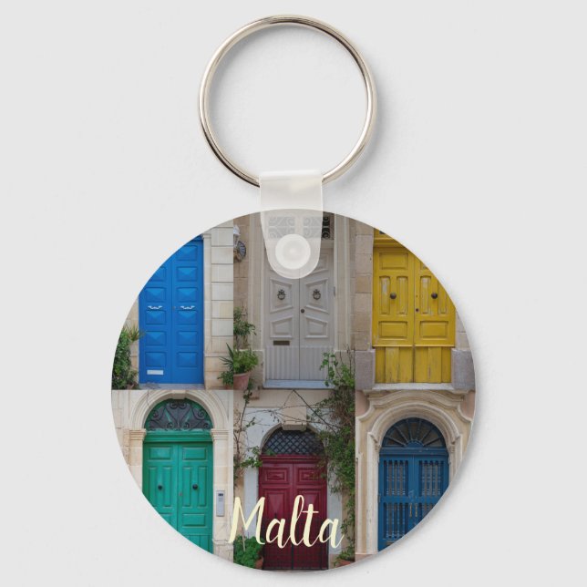 Chaveiro Conjunto de portas frontais coloridas em Malta (Frente)