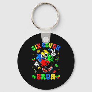 Chaveiro Consciência do autismo 67 seis sete bruh menino me