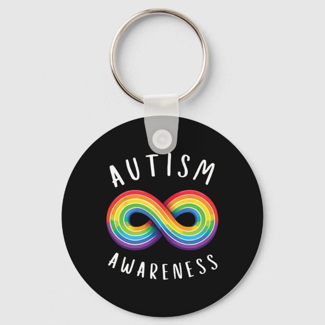 Chaveiro Consciência do Autismo Infinity Arco-íris (Frente)