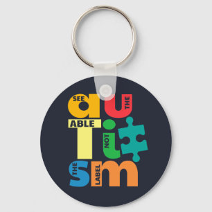 Chaveiro Consciência do Autismo Veja O Capaz Não O Rótulo
