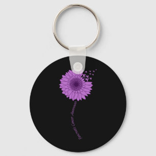Chaveiro Consciência do câncer de pâncreas Roxo de girassol