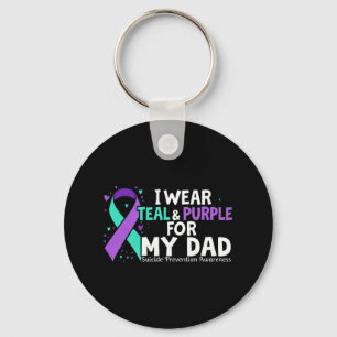 Chaveiro Consciência Eu Visto Teal E Roxo Para Meu Pai Suic