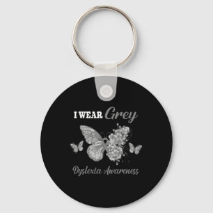 Chaveiro Consciencialização Uso Borboleta Cinza 