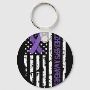Chaveiro Conscientização do Alzheimer Bandeira do Alzheimer