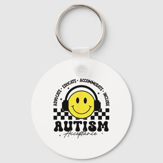 Chaveiro Conscientização do Autismo Aceitação Educação Espe (Frente)