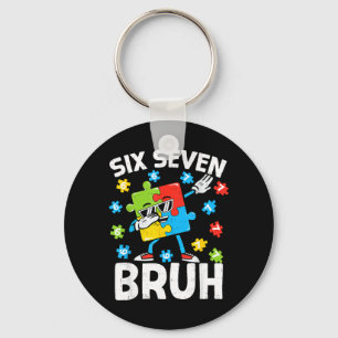 Chaveiro Conscientização do Autismo Bruh Six Seven Meme 67