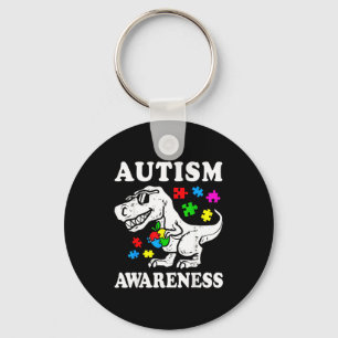 Chaveiro Conscientização do autismo dino t-rex dinossauro p