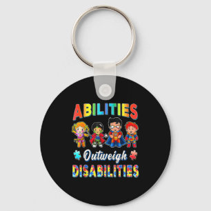 Chaveiro Conscientização do Autismo Menino Habilidades Supe