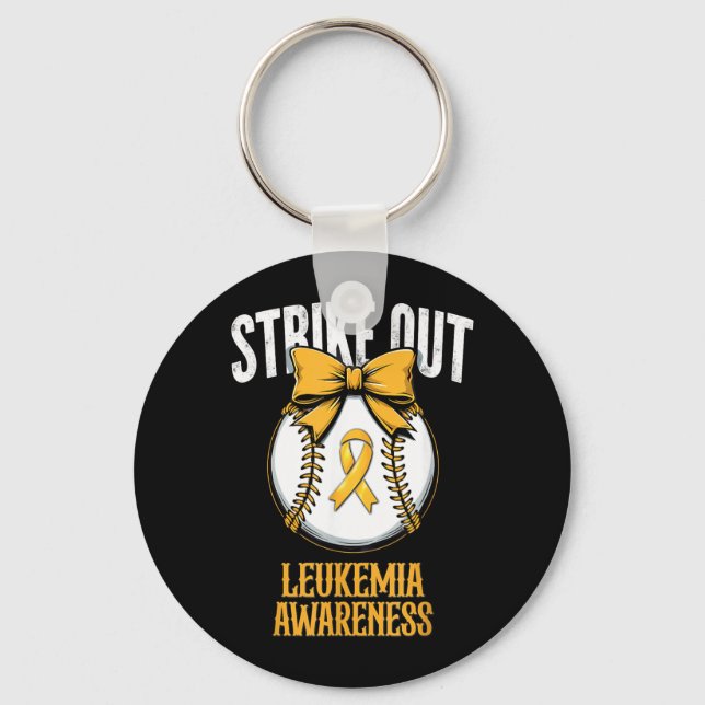 Chaveiro Conscientização sobre a Leucemia Retro Strike Out (Frente)