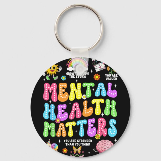 Chaveiro Conscientização sobre doenças da saúde mental do c (Frente)