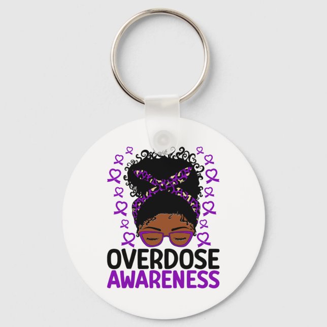 Chaveiro Conscientização sobre Superdose Mãe Afro Afro-Amer (Frente)