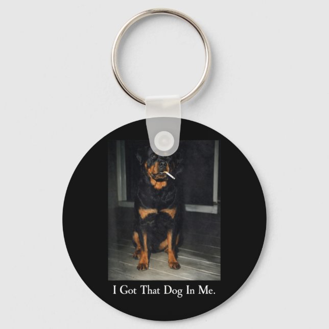 Chaveiro Consegui esse cachorro em Rottweiler fumando cigar (Frente)