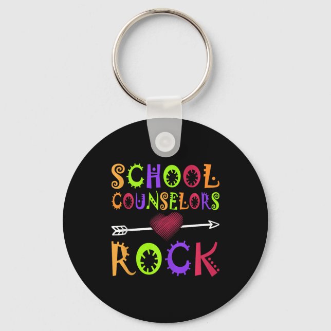 Chaveiro Conselheira Escolar de Livro de Coração de Rock (Frente)