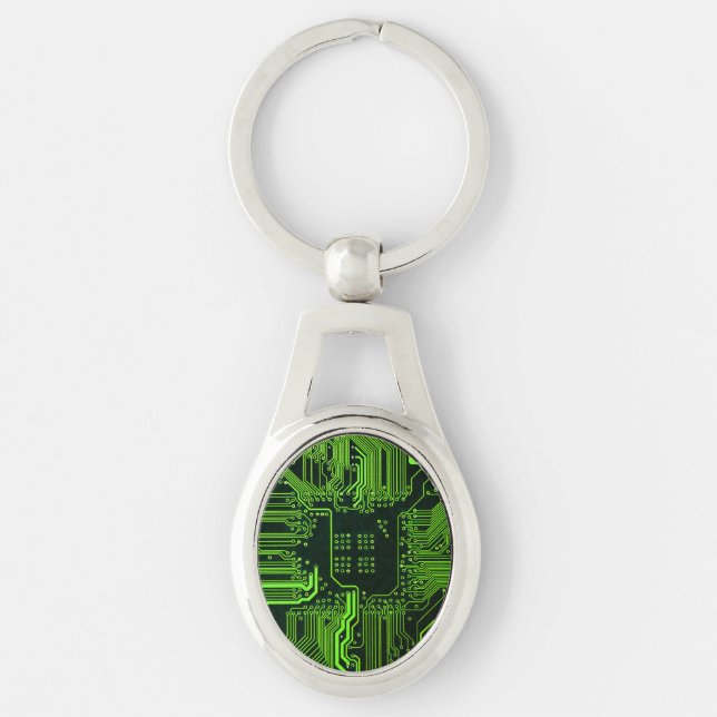 Chaveiro Conselho de Circuito Eletrônico Verde de Nerd Extr (Frente)