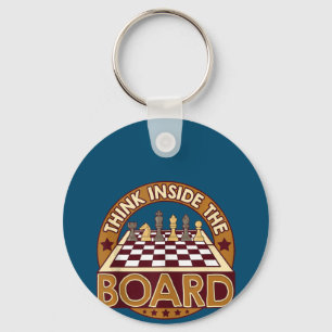 Chaveiro Conselho de Jogo Pensando no Jogador de Xadrez de