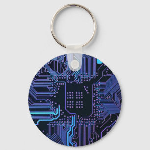 Chaveiro Conselho Nerd de saída PCB Blue Electronic Circuit