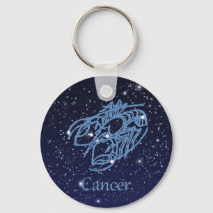 Chaveiro Constelação de cancer e Sinal Zodiac com Estrelas