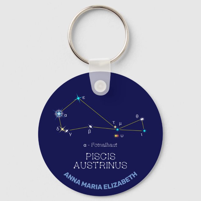 Chaveiro Constelação do hemisfério sul Piscis Austrinus (Frente)