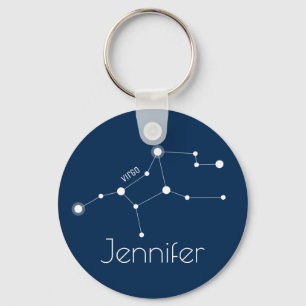 Chaveiro Constelação Personalizada do Virgo Zodiac