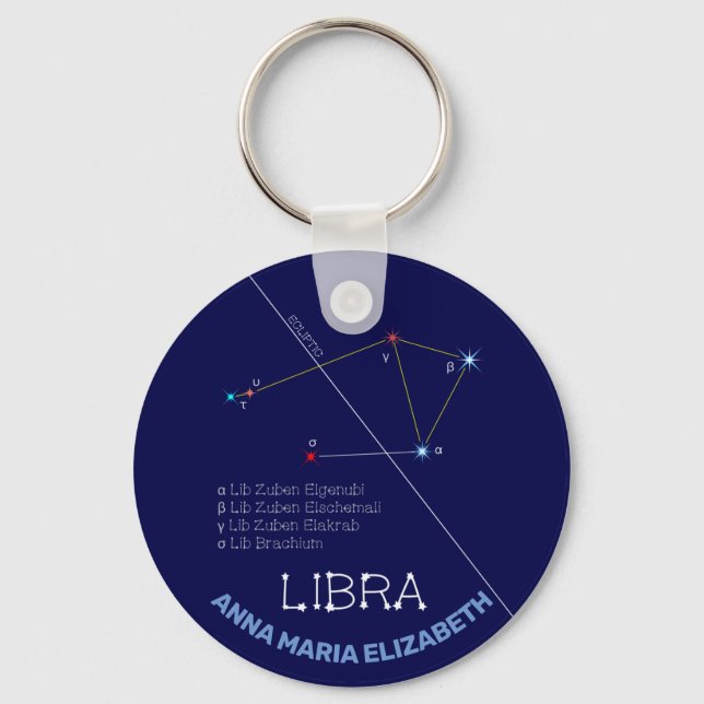 Chaveiro Constelação Zodiac Libra (Frente)
