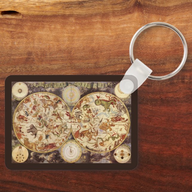 Chaveiro Constelações de Astronomia Vintage, Frederik de Wi (Frente)