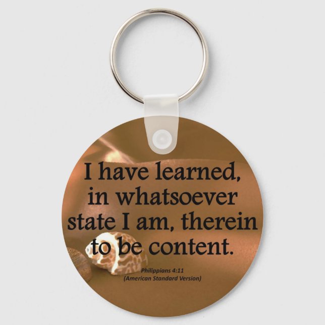 Chaveiro Contentment Philippians 4-11 Condensado (Frente)