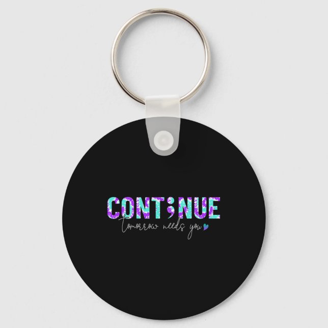 Chaveiro Continuar a Prevenção do Suicídio Tie Dye Semi (Frente)