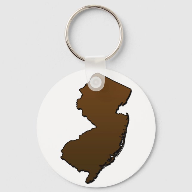 Chaveiro Contorno de New Jersey Brown (Frente)