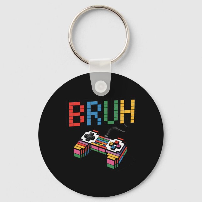 Chaveiro Controlador de Jogo Pixel Block Bruh Divertido Est (Frente)