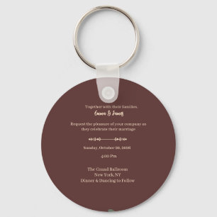 Chaveiro Convite de Casamento Luxuoso Burgundy Elegante