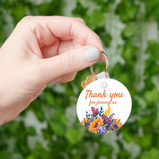 Chaveiro Convite de Chá de Noiva com Girassóis e Sol de Ver