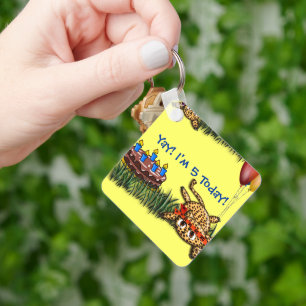 Chaveiro Convites de aniversário do Ultra Cute Leopard Safa