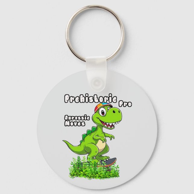 Chaveiro Cool Dino on a Skateboard (Frente)
