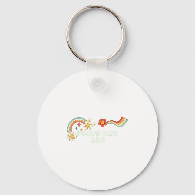 Chaveiro Cool Groovy Quote Proud New Dad Saying Art  (Frente)