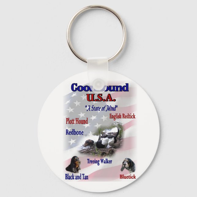 Chaveiro Coonhound USA Gifts (Frente)