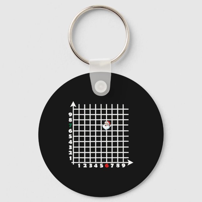Chaveiro Coordenada (6,7) Professor de Matemática Engraçado (Frente)