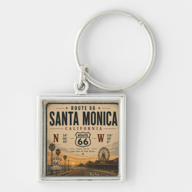 Chaveiro Coordenadas da Trilha do Fim de Santa Monica (Frente)