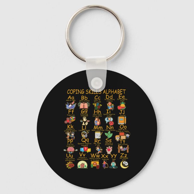 Chaveiro Copiando habilidades Alphabet Mental Health Awarne (Frente)