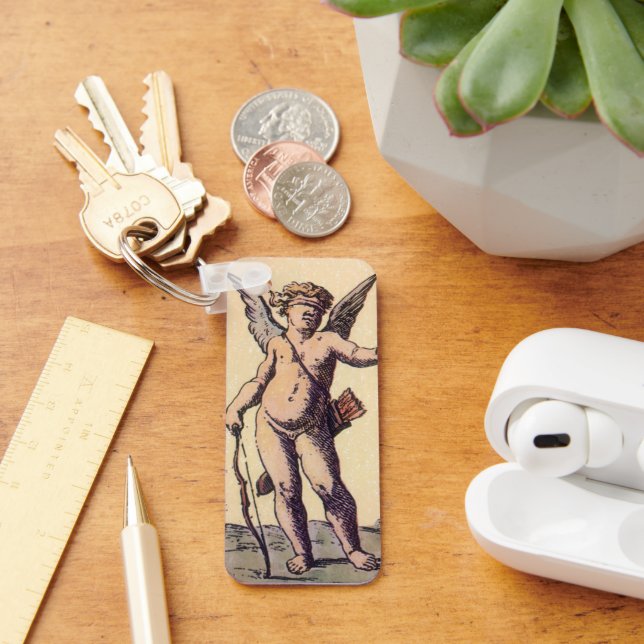 Chaveiro Copo de São Valentim Cupido Amarrado, Carta de Tar (Mesa)