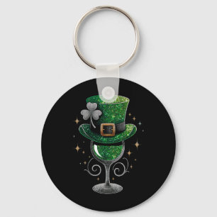 Chaveiro Copo de Vinho Trevo Dia de São Patrício Irlandês