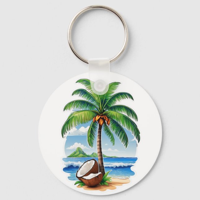 Chaveiro Coqueiro Ilha Tropical (Frente)