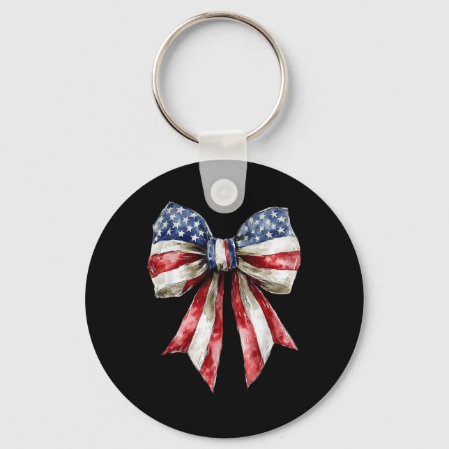 Chaveiro Coquete Americana Menina 4 De Julho Bandeira Ameri (Frente)